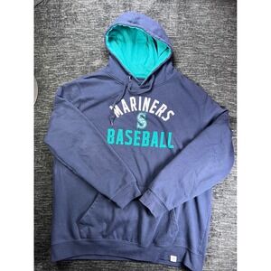 Fanatics Seattle Mariners Hoodie Mens XL Navy Blue Teal MLB Baseball Pullover